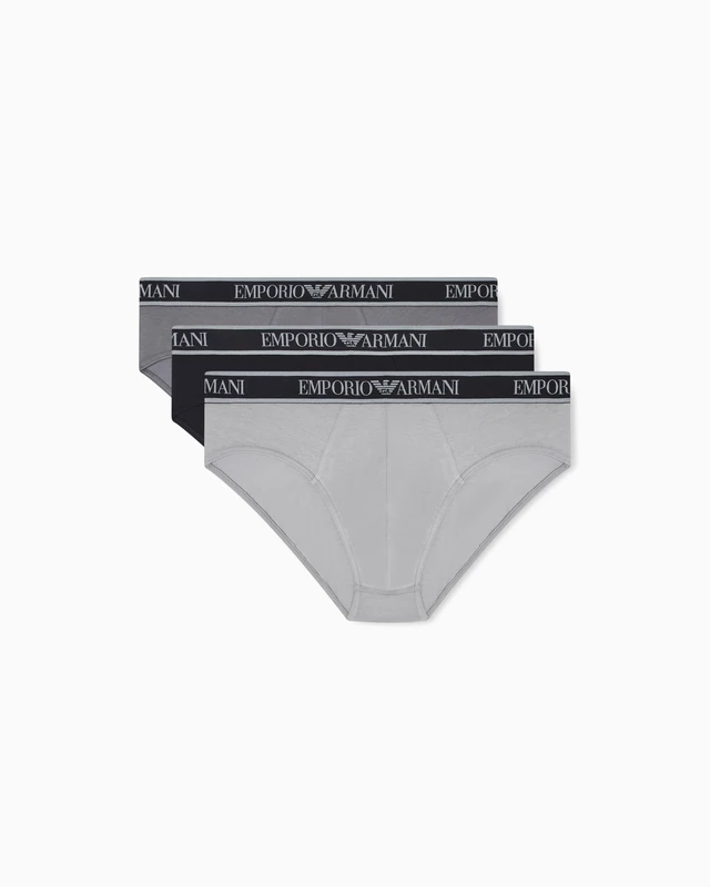 Emporio Armani Men's CORE Logoband 3-Pack Brief Black L