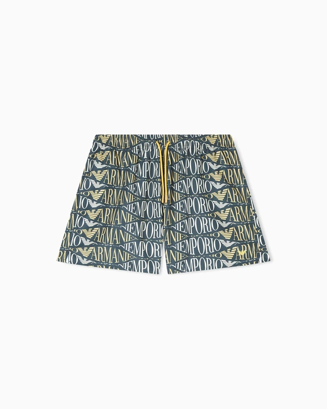 Emporio Armani Men's MACROLOGO Boxer Green XXL