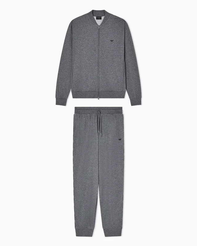 Emporio Armani Men's TERRY FULL ZIP TRACKSUIT SET Grey XL
