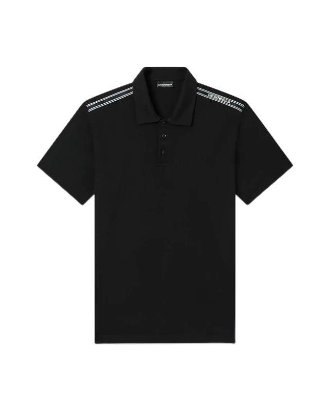 Emporio Armani Men's LOGOTAPE Polo Black M