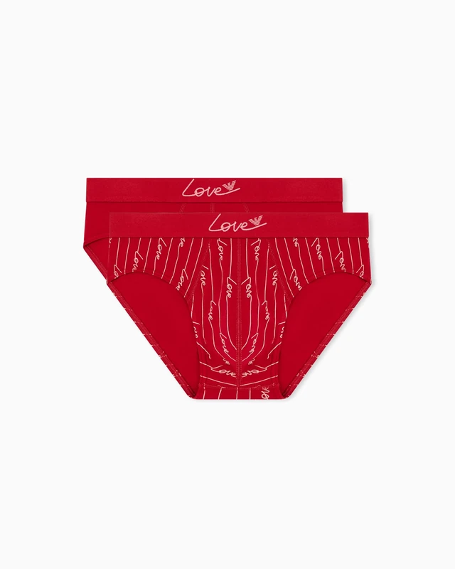 Emporio Armani Men's SAN Valentine 2-Pack Brief Red L