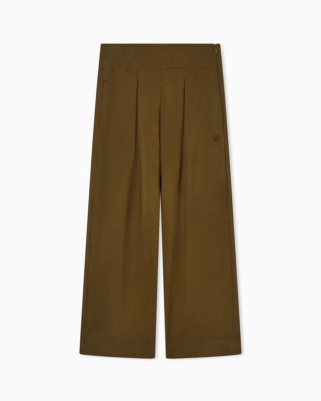 Emporio Armani Women's Linen Blend Pants Green XS