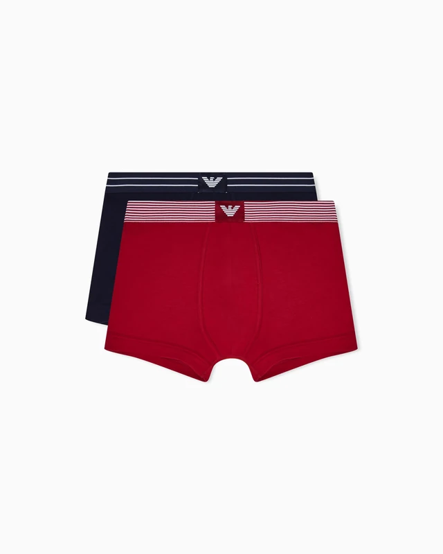 EMPORIO ARMANI Men's LOGOLABEL 2-Pack Trunk Red S