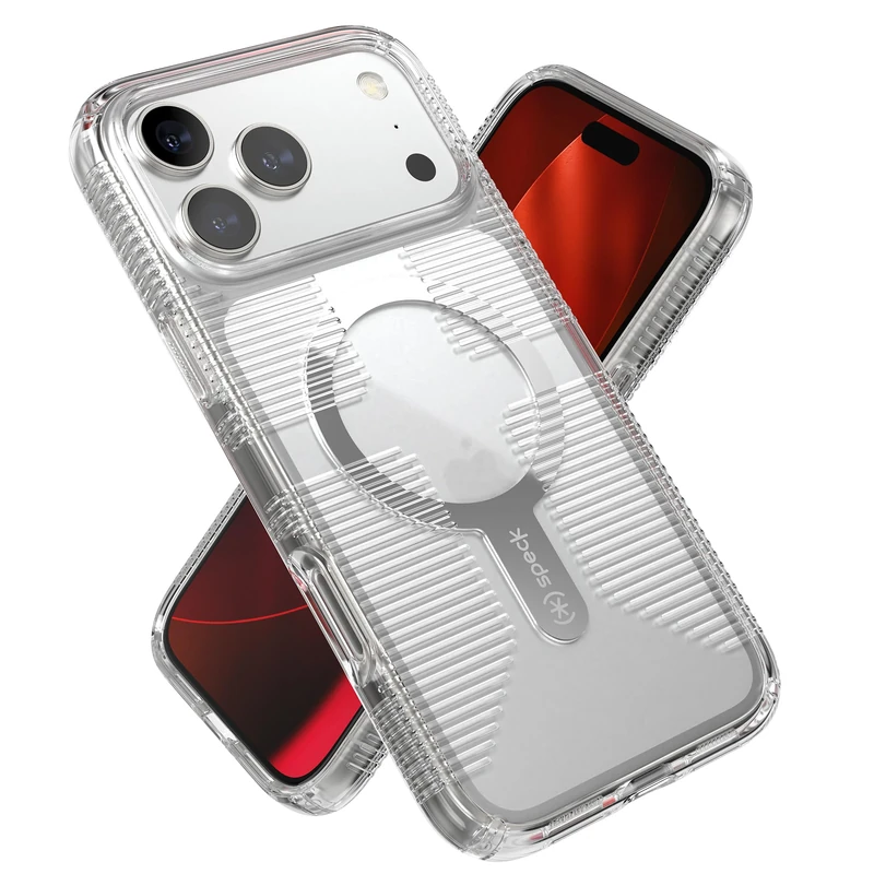 Speck GEMSHELL Grip +MS Case for iPhone 17 Pro Max - Clear/Clear | Slim Protective Grip | Drop Protection | MagSafe Compatible