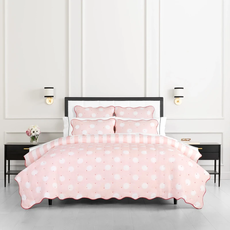 Kate Spade New York Quilt Set, Cotton, Pink, King
