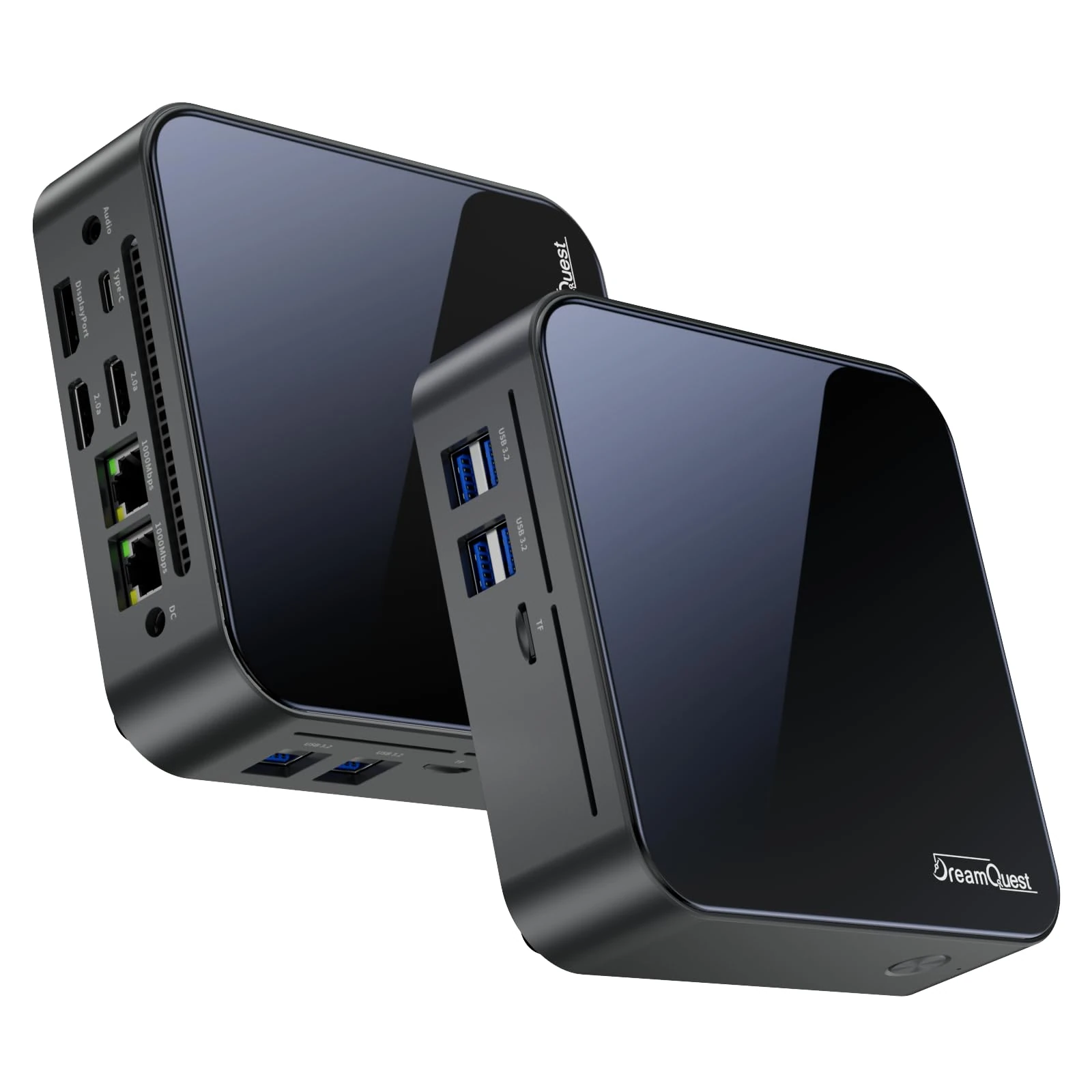 DreamQuest Mini PC Intel N150 Processor (up to 3.6GHz) 32GB DDR4 1TB M.2 SSD (Max 4TB) Mini Desktop Computer with 2xHDMI/DP/WiFi 5/BT5/LAN/USB3.2/Type-C Port(Max 10Gbps) for Business