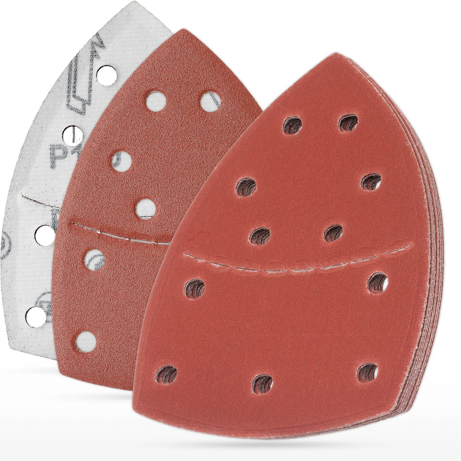 YoiYee Mouse Detail Sanding Sheets – 35pcs Hook and Loop Sandpaper Set (P120 to P2000 Grit) – 11-Hole Triangle Pads for Wood, Paint, Metal, Plastic