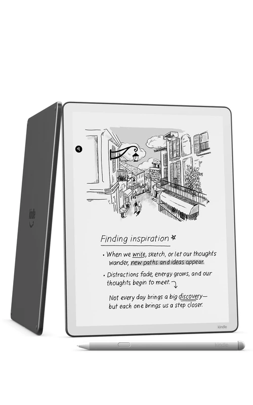 Amazon Kindle Scribe 64 GB (newest generation) — 11" paper-like display with front light — Thinner, lighter, faster — Write in the built-in notebook, documents and books