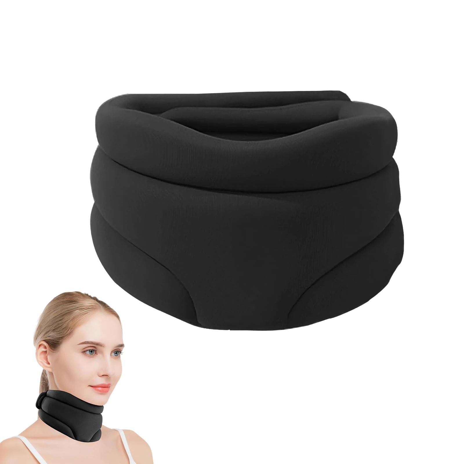 EOAMGO Vitavix Neck Support for Snoring, Adjustable Neck Brace with Soft Foam Collar for Sleeping, Cervical Support for Pain Relief