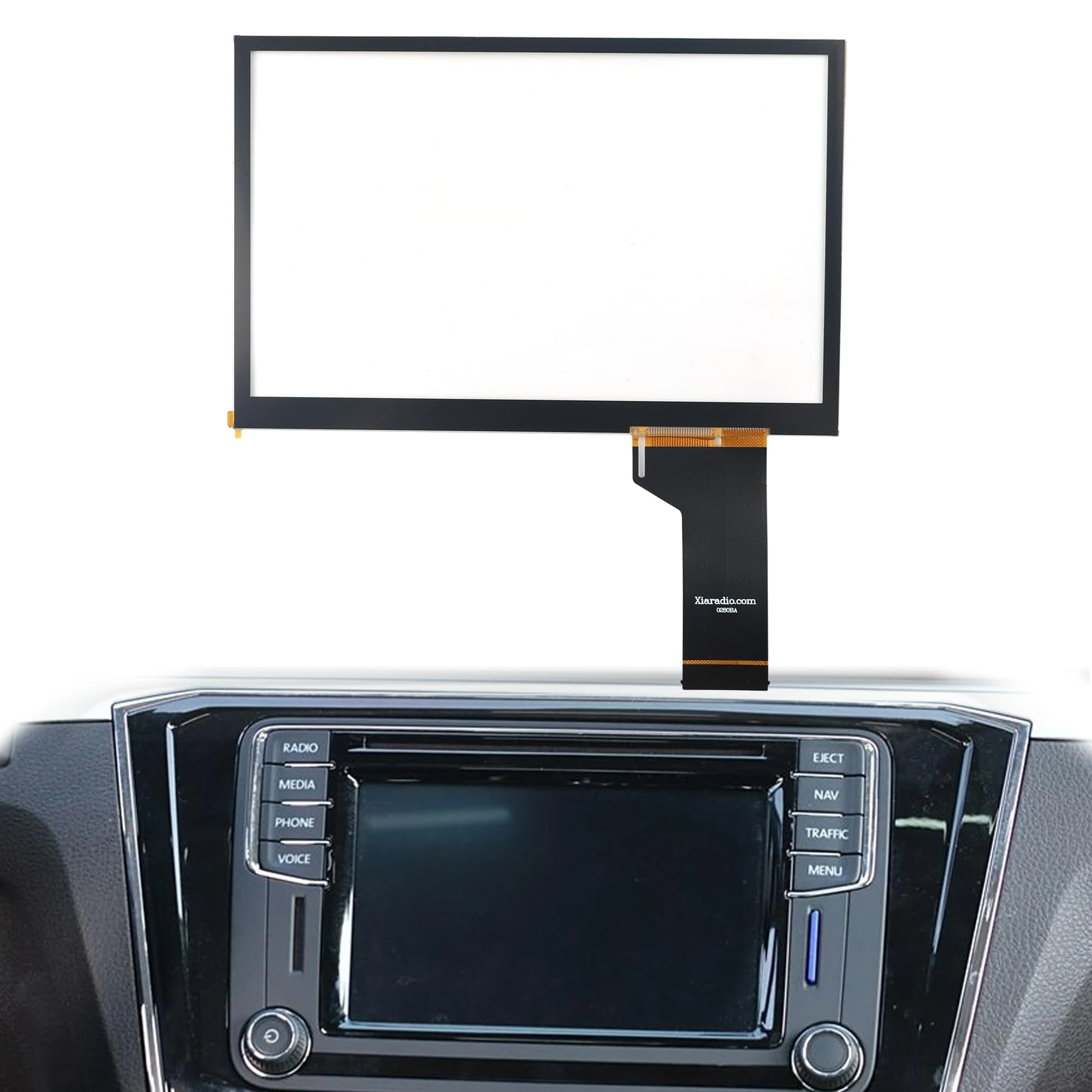 YADINATAY 6.5" LCD Touch Screen Replacement Matte HD with Rubber for VW Golf Jetta Passat Atlas Tiguan MIB STD2 Radio Multimedia Navigation Glass Screen Replace TDO-WVGA0633F00039 TDO-WVGA0633F00045