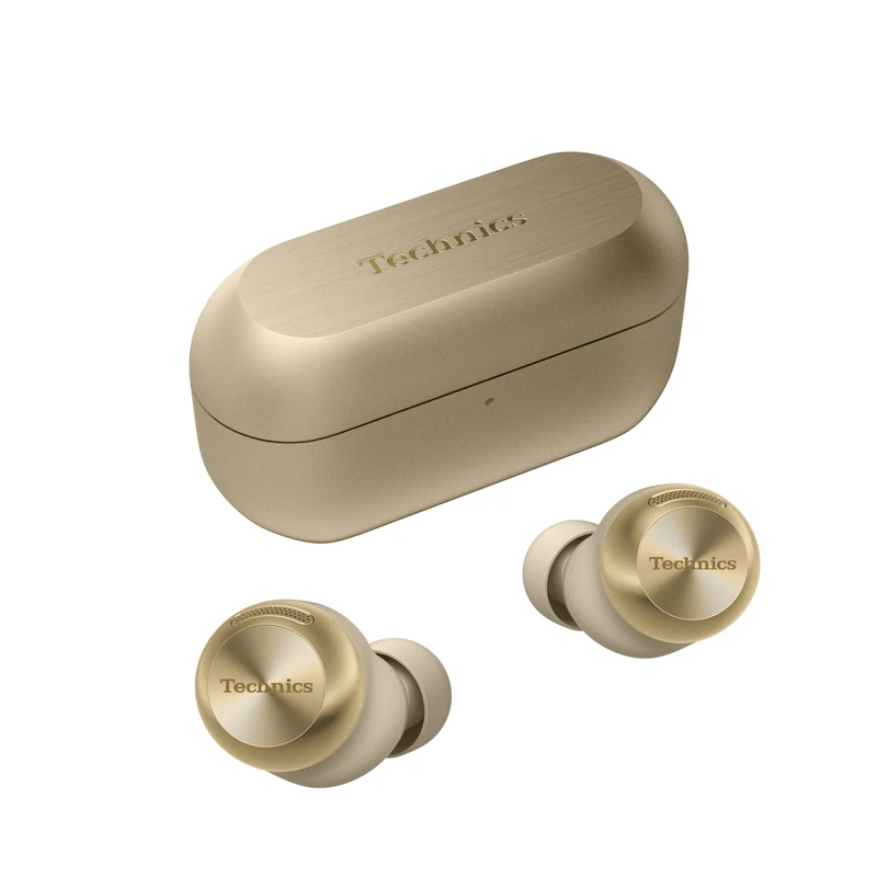 Technics EAH-AZ100E-N Wireless Earbuds with Noise Cancelling, Multipoint Bluetooth, Voice Focus AI, Comfortable In-Ear Headphones, Gold