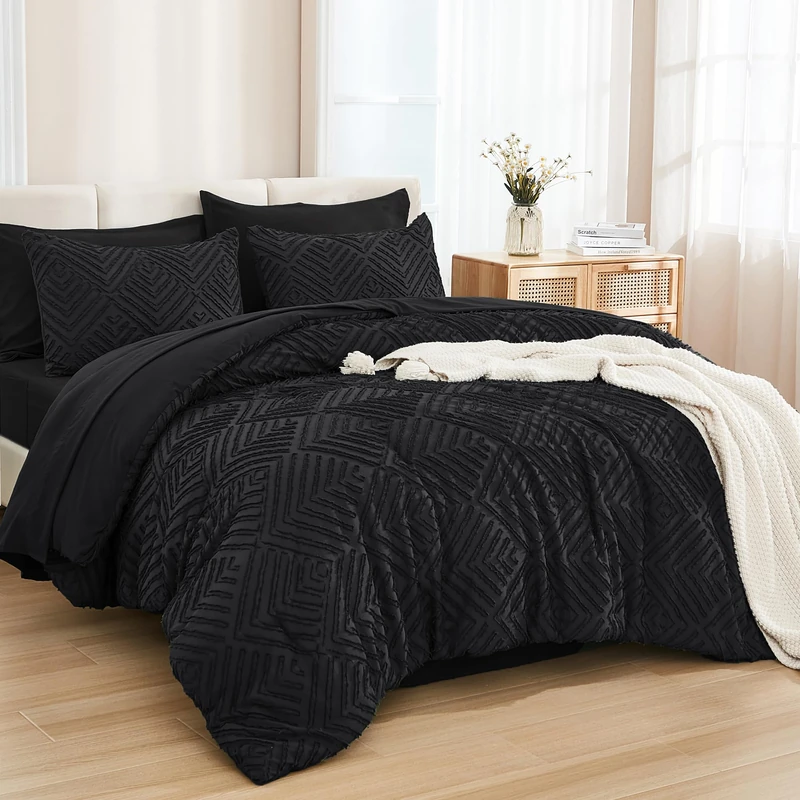 Andency Oversized King Comforter 120x98, Black