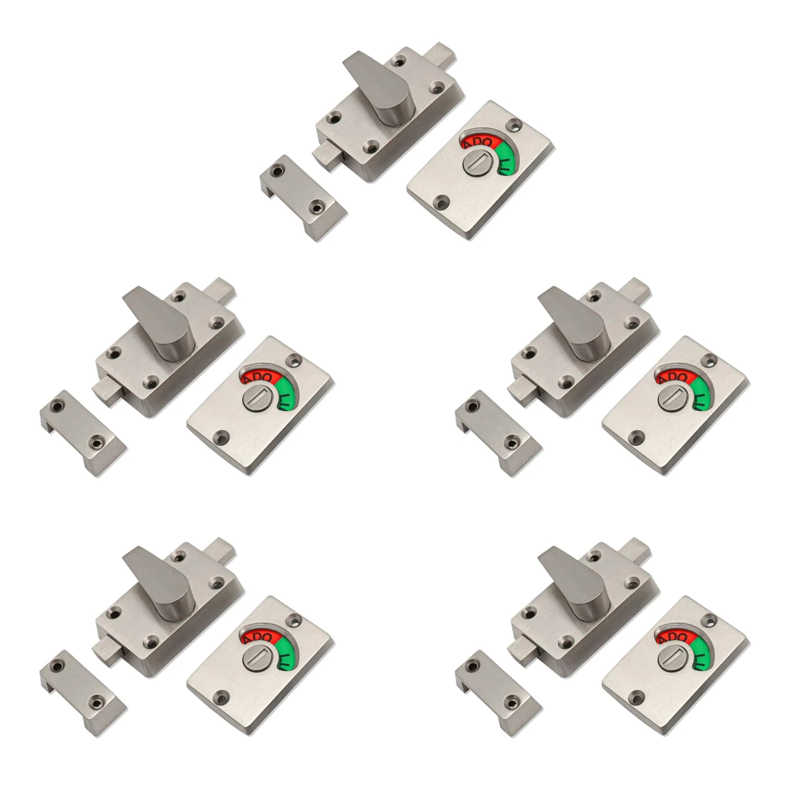 Latch Indicating Lock, Zinc Alloy Vacant Occupied Bathroom Privacy Locks, Indicator Bolt Vacant/Engaged Bathroom WC Restroom Toilet Partition Door Lock Latch (5 Pcs)