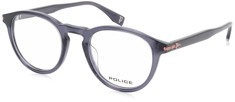 Police VPLR63 Glasses, Shiny Transparent Dark Grey, Regular Unisex Adult