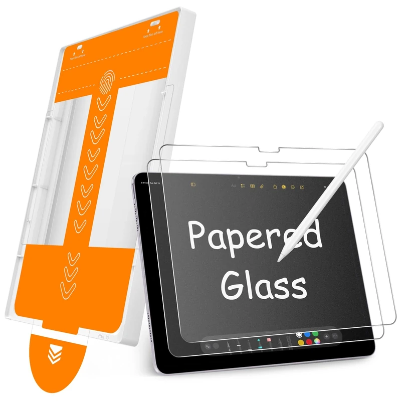 SPARIN Paper Glass Screen Protector for iPad Air 13 Inch M3 2025 & M2 2024 (7th/6th Generation), 2 Pack Tempered Glass with Easy Alignment Tool, Matte Anti-Glare, Write Like on Paper, Apple Pencil