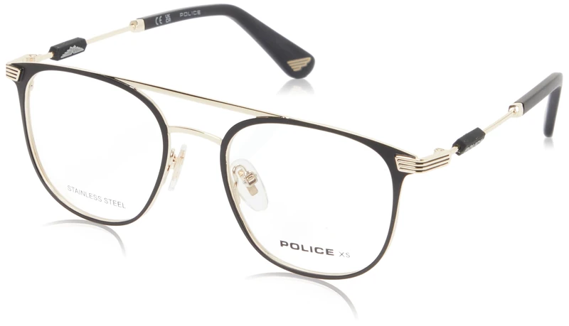 Police Unisex Vk585 Sunglasses Rose Gold with Semi Matte Black Parts Regular