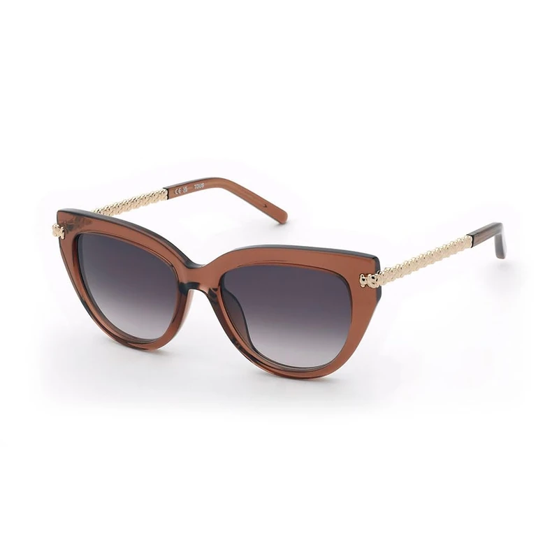 TOUS Stod13 Sunglasses, Shiny Transparent Brown, Regular
