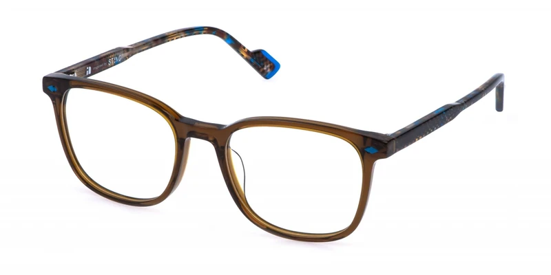 Sting VST568 Glasses, Shiny Transparent Brown, Regular Unisex Adult - Image 1