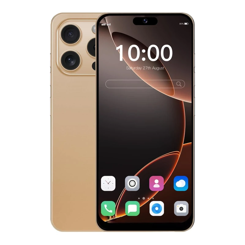 QrZrQ 4G Smartphone has 6.3-inch HD Incell Display, 32GB ROM (Expandable up to 256GB), Dual SIM Free Unlocked Android 12.0,Support Bluetooth/Wifi/GPS/FM Mobile Phone (Gold)