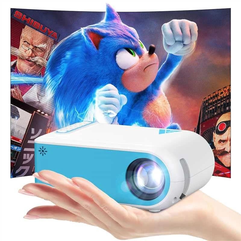 Nasin Mini Projector, Native 1080P 4K Supported WiFi 6 & Bluetooth 5.4 Portable Outdoor Movie Projector, Home Theater Screen Mirroring with iOS/Android/Tablet/Laptop/PC/PS5/TV Stick, HDMI/USB/Type C