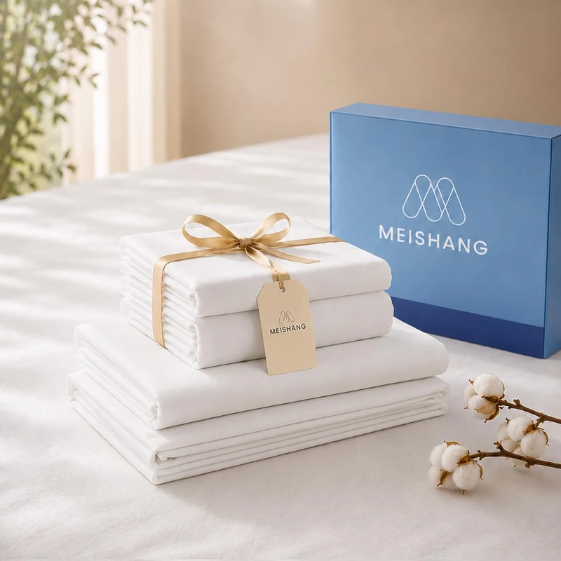 MEISHANG 1000 Thread Count Cotton Sheets King Size - 100% Egyptian Cotton, Sateen Weave, Ultra Soft & Breathable Sateen, 16" Deep Pockets - 4 Piece (King, White)