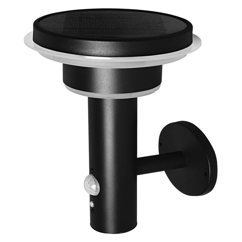 OSRAM Endura Style Solar Outdoor Light, Black, Stainless Steel, IP44, Motion Sensor and Natural Light, Solar Powered for Patios and Entrances