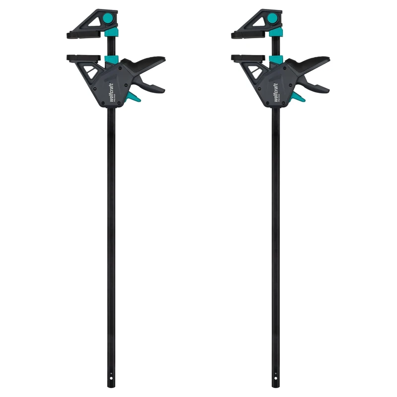 wolfcraft 2 one Hand Clamps PRO MAX I 8667060 I 250 kg Clamping Force for The Highest Professional Demands I high Holding Force I 700 mm Clamping Width I Made in Europe