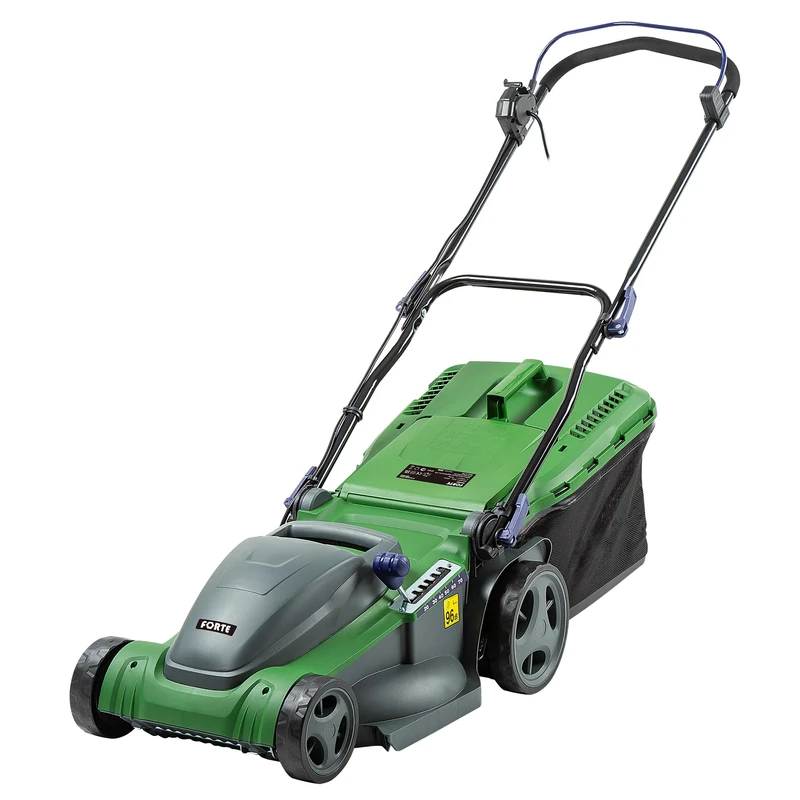 Forte 1800W Electric Lawnmower with a 41cm cutting width, 6 adjustable cutting heights, mulching option and a Rear Roller. Powerful electric Lawnmower for Large Lawns (41cm Mower).