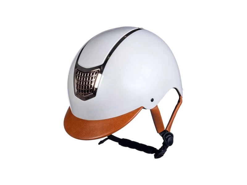 HKM Unisex Edinburgh Riding Helmet, Light Brown/Black, L