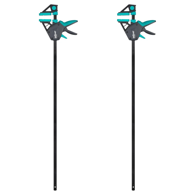 wolfcraft 2 one Hand Clamps PRO Ergo - Clamping Pressure 150 kg - 8678060 - The Convenient clamp for All-Round use - 915 mm Clamping Width - Made in Europe