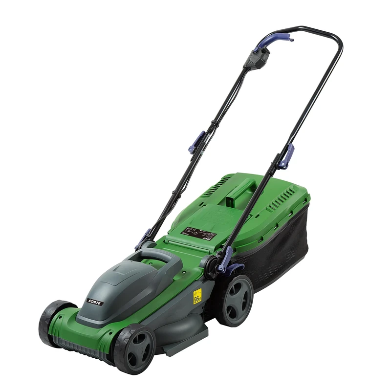 Forte 1400W 34cm Electric Lawnmower with a 34cm cutting width, 6 adjustable cutting heights and a Rear Roller. Powerful electric Lawnmower for Small to Medium Lawns (34cm Mower).