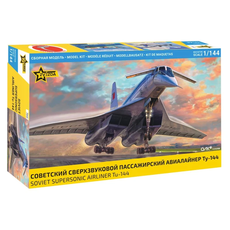Zvezda Tupilev TU-144 927045-1/144 Scale 1:144