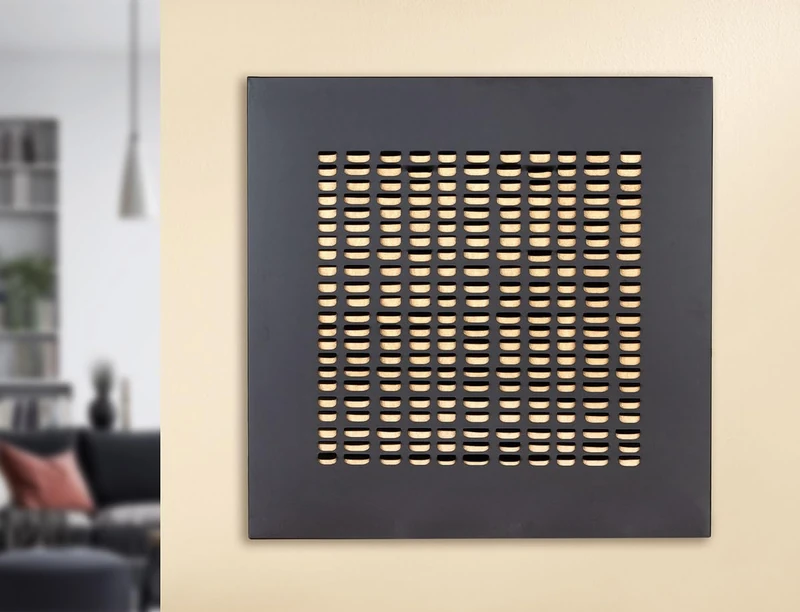 Casablanca modernes Design Torus Wall Relief Metal Square Matt Black 80 x 80 x 5 cm - Image 1