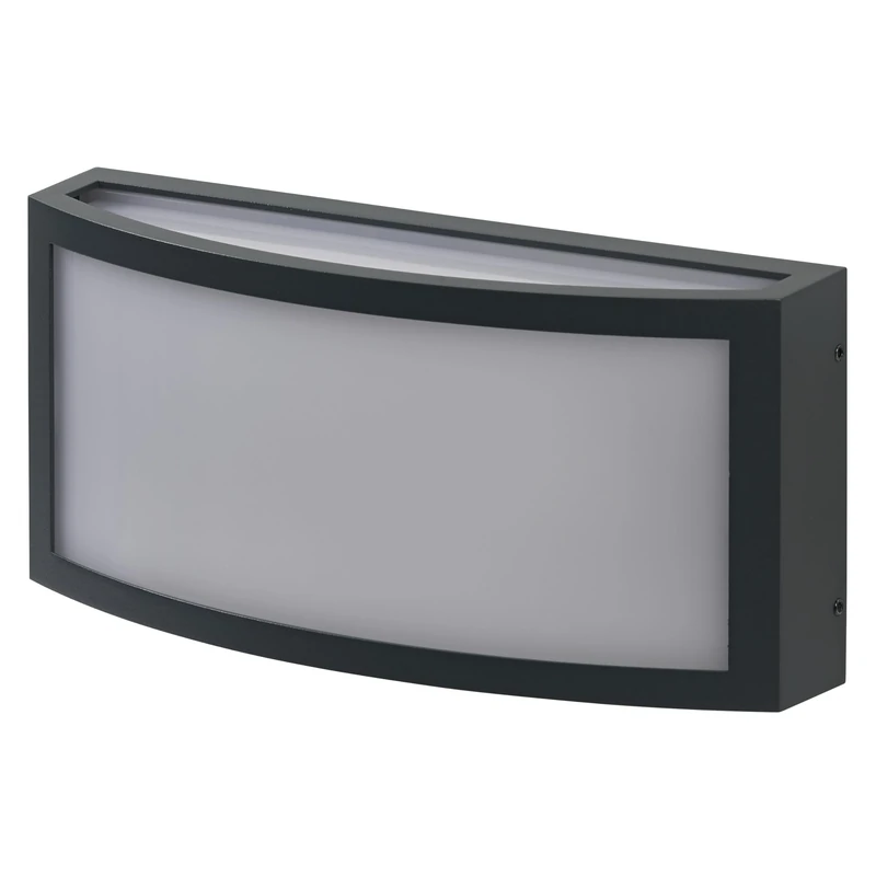 OSRAM Endura Classic CUADRA Outdoor Fixture Wall Fixture E27 Socket Dark Grey Aluminium Quick and Easy Installation, Frosted Cup, Protection Class IP65, Outdoor Use