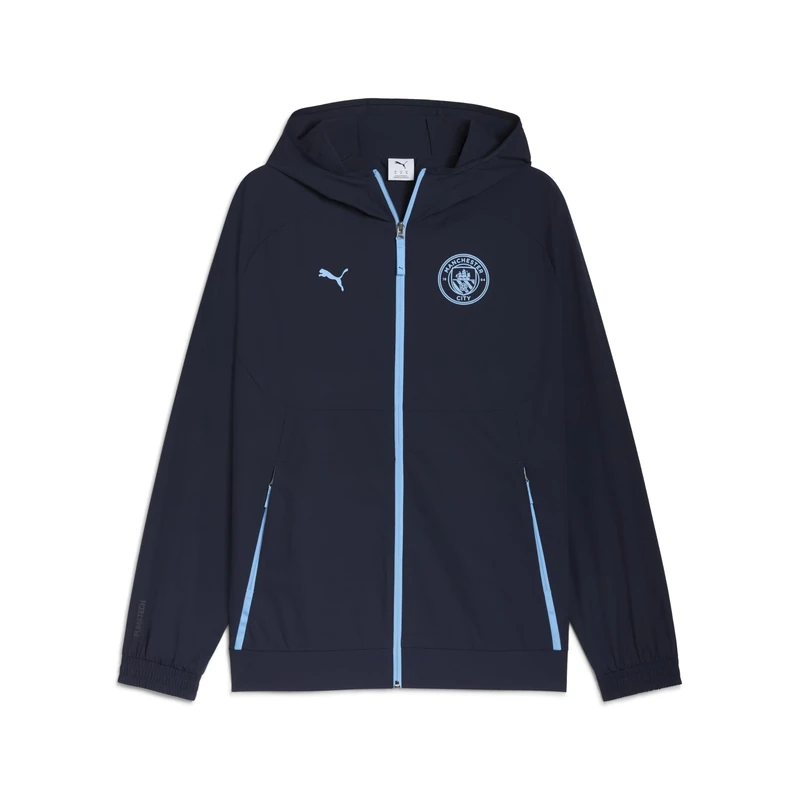 PUMA Manchester City FC Men's Pumatech Jacket 25/26, Blue (Deep Navy x Team Light Blue), XXL