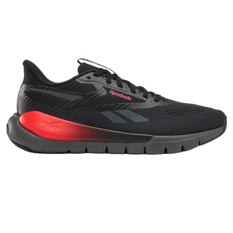 Reebok Unisex Flex Trainer Trainers, Black/Grey/Sport Red, 45 EU