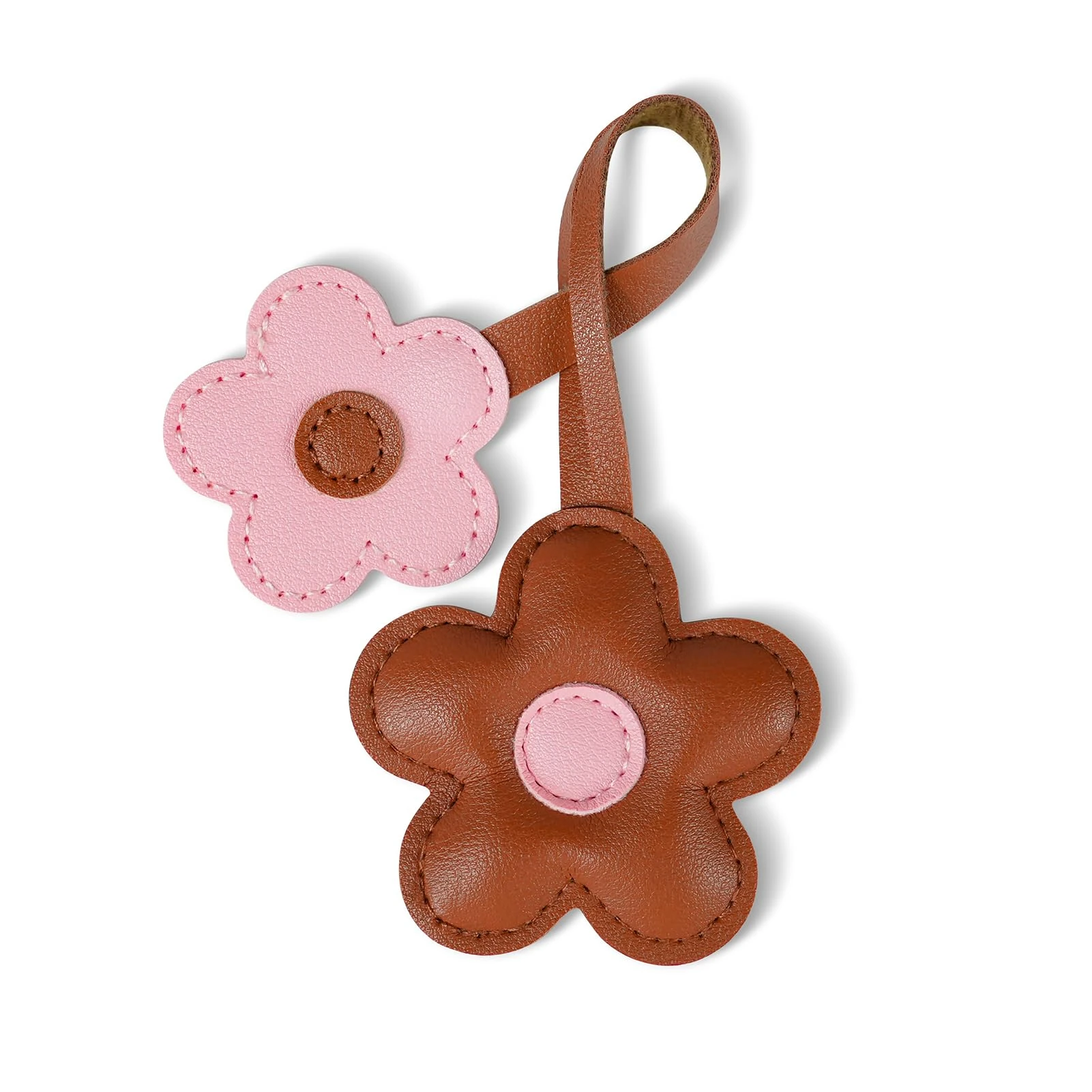 Fmeida Floral Bag Charms - Leather Flower Handbag Decor for Women, Purse Backpack Charm