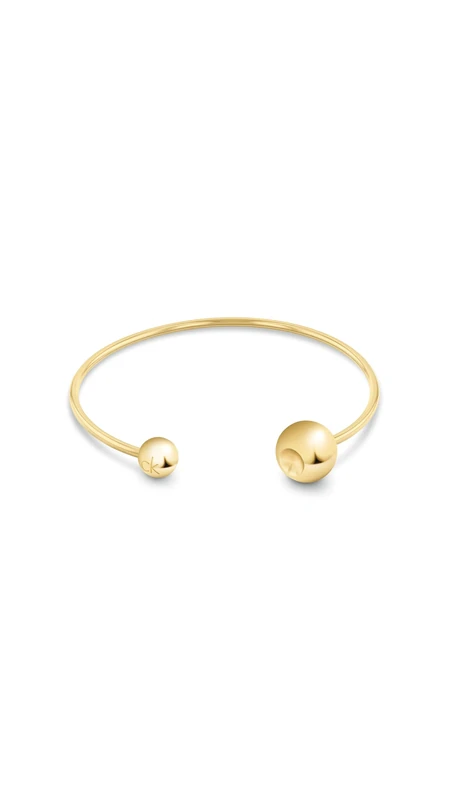 Calvin Klein Women's SCULPTURAL BUBBLES Collection Open Bangle Bracelet in Yellow Gold - 35000787