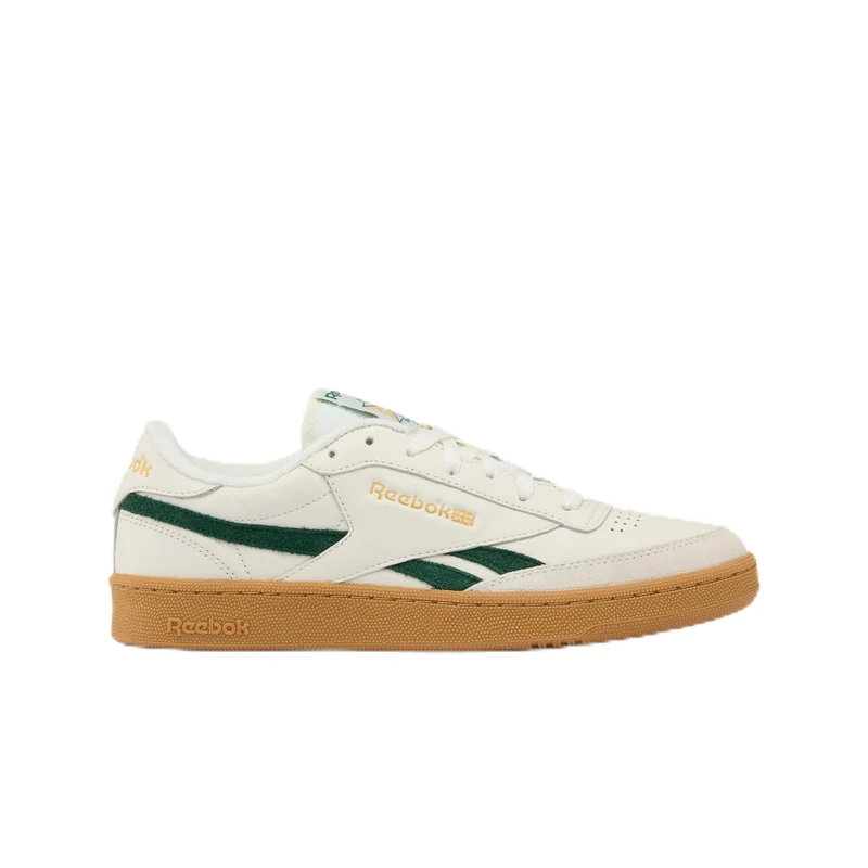 Reebok Unisex Club C Revenge Vintage Trainers, Chalk/Dark Green/Gum, 40.5 EU