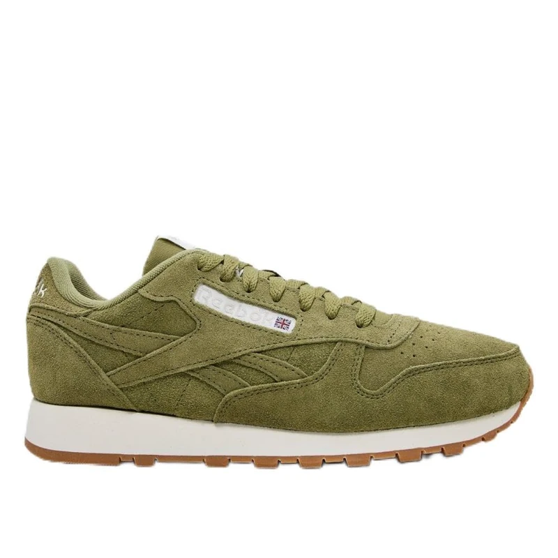 Reebok Unisex Classic Leather Trainers, Grit Green/Chalk/Gum, 42.5 EU