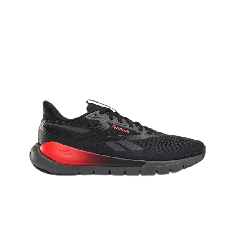 Reebok Unisex Flex Trainer Trainers, Black/Grey/Sport Red, 44.5 EU