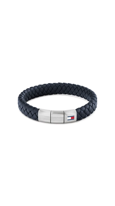 Tommy Hilfiger Jewelry Men's Braided Leather Bracelet Blue - 2790660