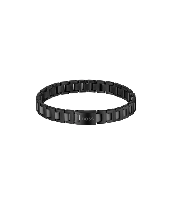 BOSS Jewelry Men's CANDOR JEWELRY Collection Link Bracelet in Black Stainless Steel - 1580752