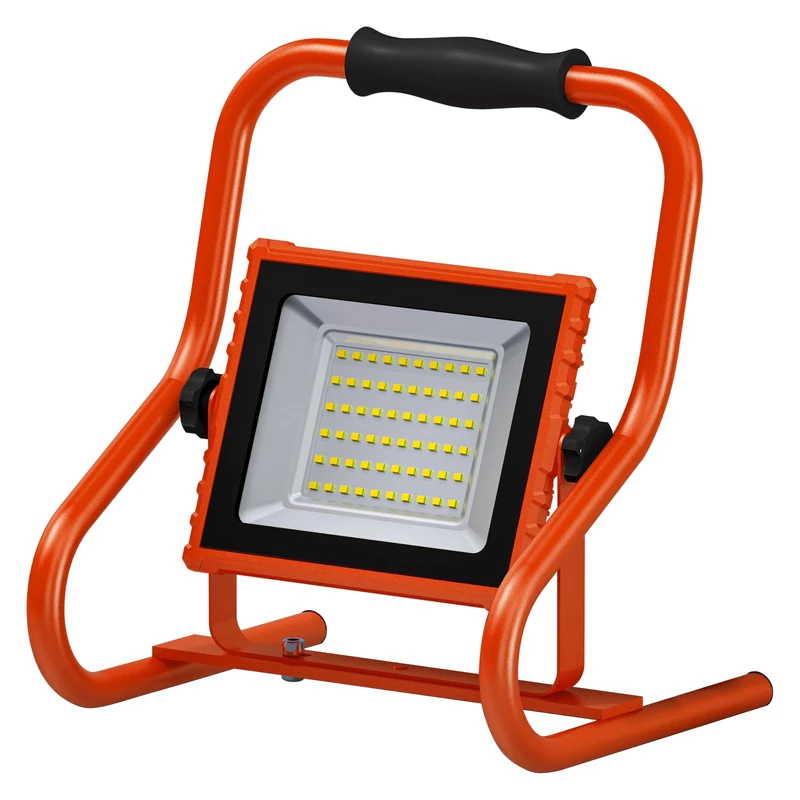 OSRAM Battery-Operated Work Light R-Stand 20W 4000K Orange with Aluminum housing, IP44 Protection, for Renovation, cellars and garages
