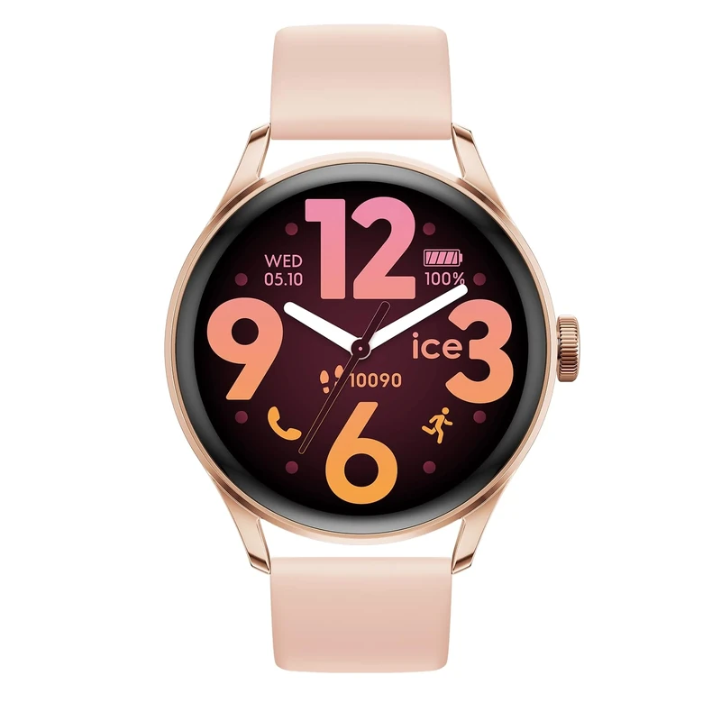 ICE-WATCH - ICE smart 3.0-1.2 Rose-gold Nude AMOLED GPS - Women's round smartwatch with silicon strap - 025103 (1.20 inches)