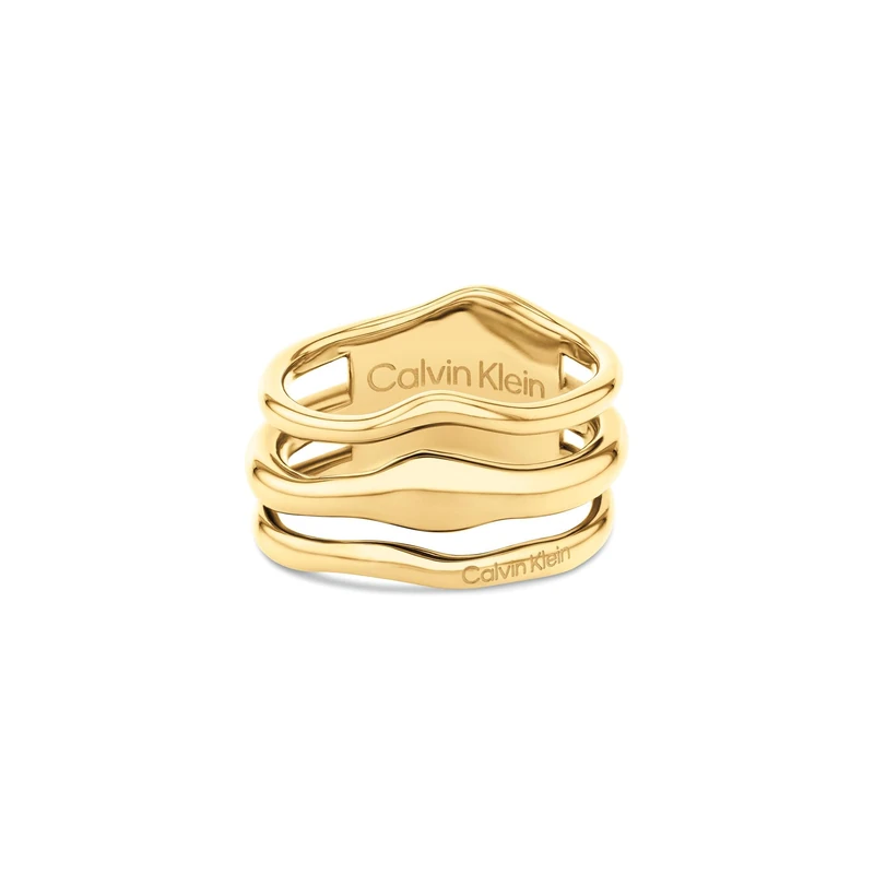 Calvin Klein Women's CK WAVY Collection Ring in Yellow Gold - 35000723E