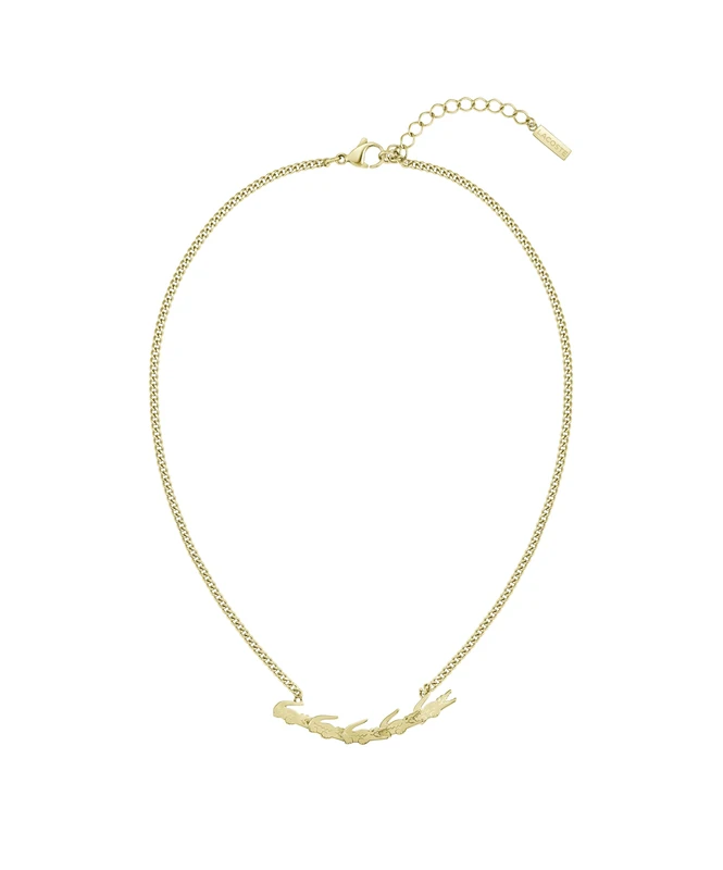 Lacoste Women's CROCODILE Collection Necklace in Yellow Gold with Crocodile-Shaped Charms - 2040513