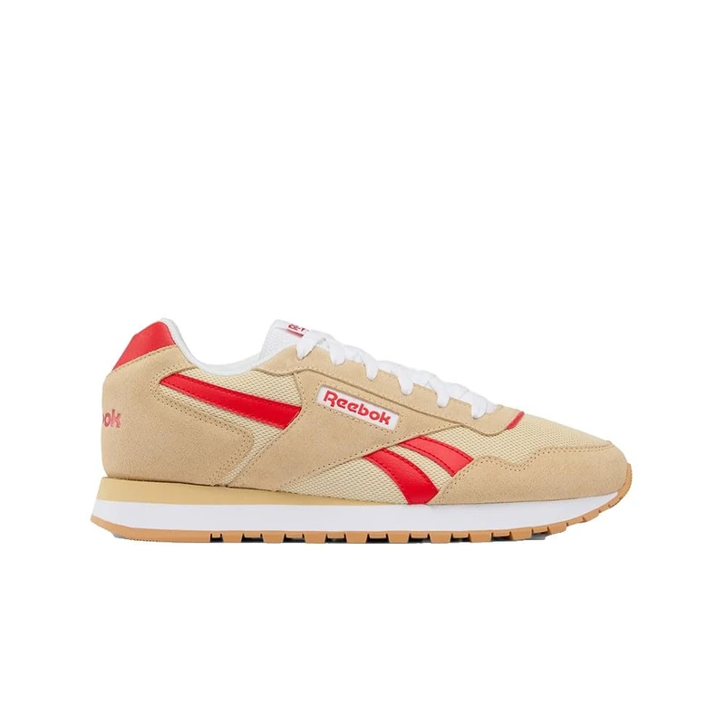 Reebok Unisex Glide Trainers, Simple Beige/FTWRWHITE/SPORTRED, 45.5 EU