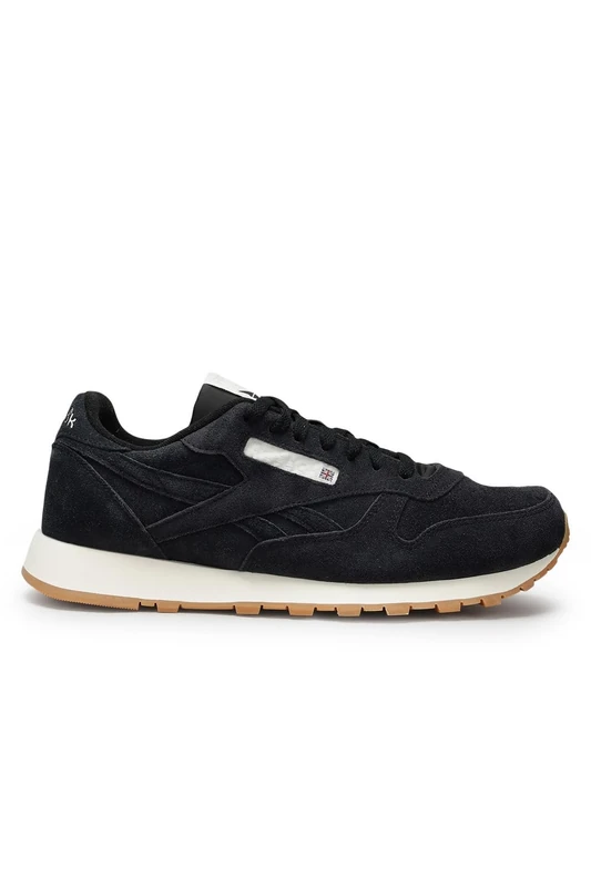 Reebok Unisex Classic Leather Trainers, Black/Chalk/Gum, 40.5 EU
