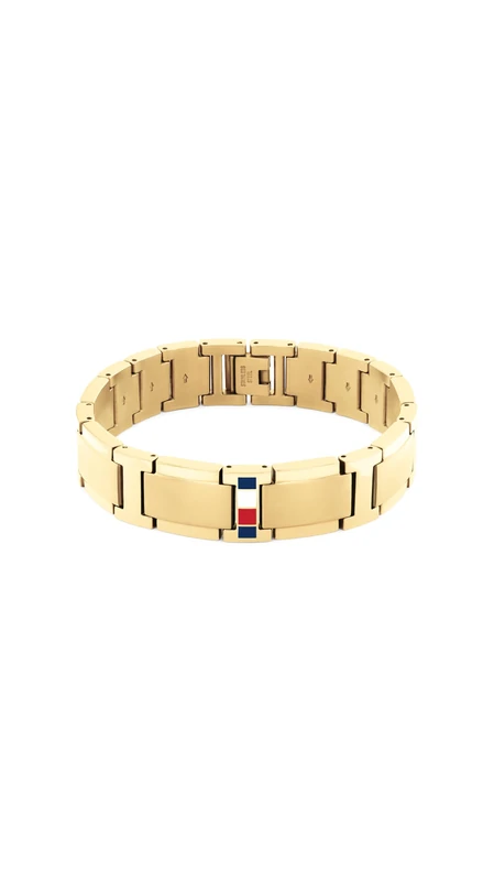 Tommy Hilfiger Jewelry Men's Link Bracelet in Yellow Gold with the Iconic Flag - 2790658